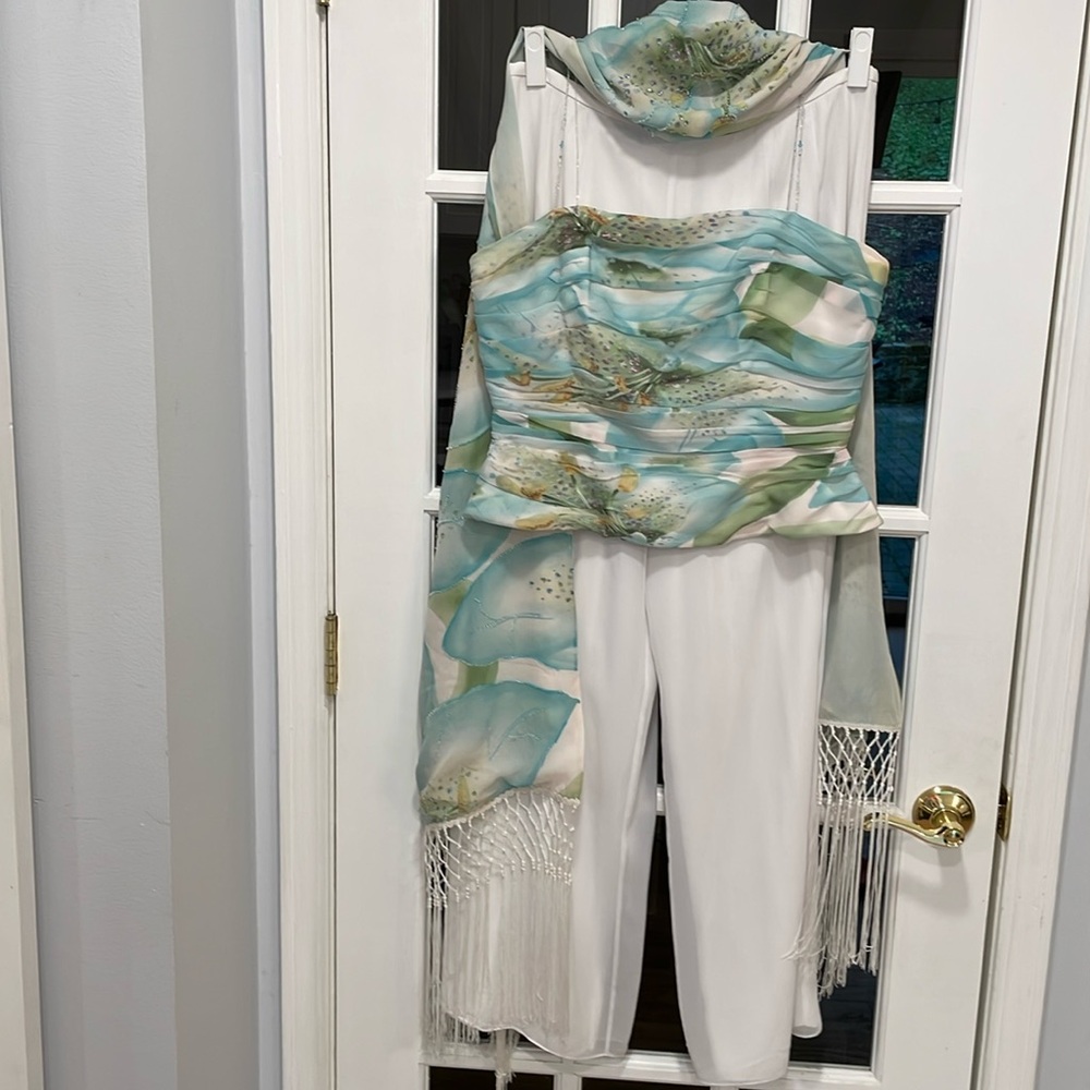 Vintage Kay Unger 3 piece watercolor outfit size 12